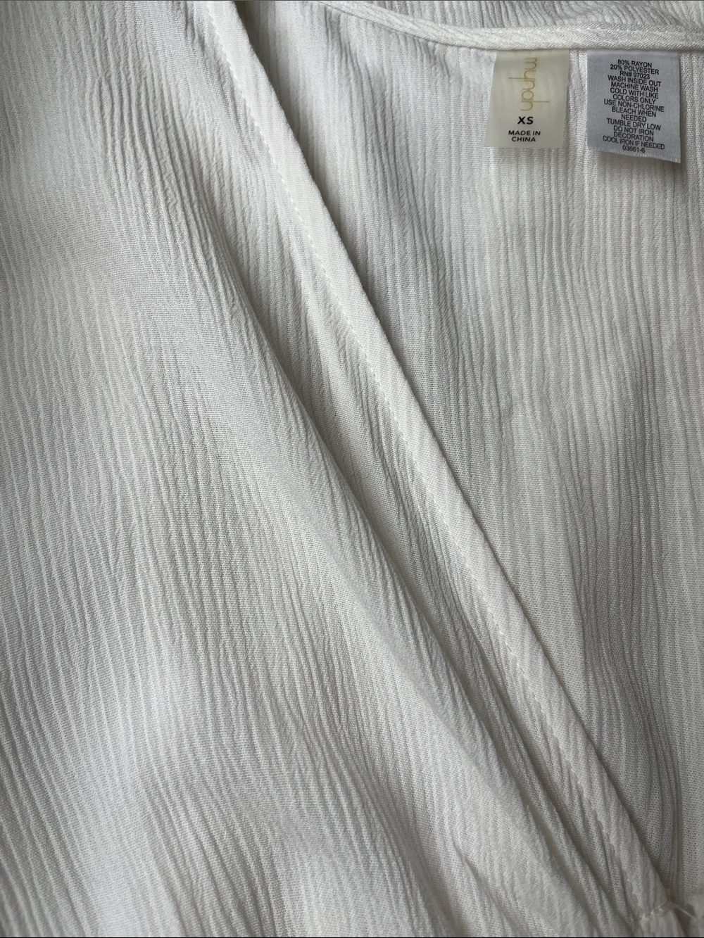 White V-Neck Ring Cover-up Midi Dress XS - Picture 6 of 7